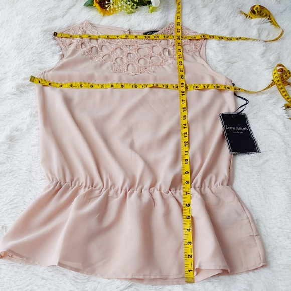 2 X $13 NWT LOVE STITCH PINK BLOUSE TOP EMBELLISHED - Picture 7 of 8